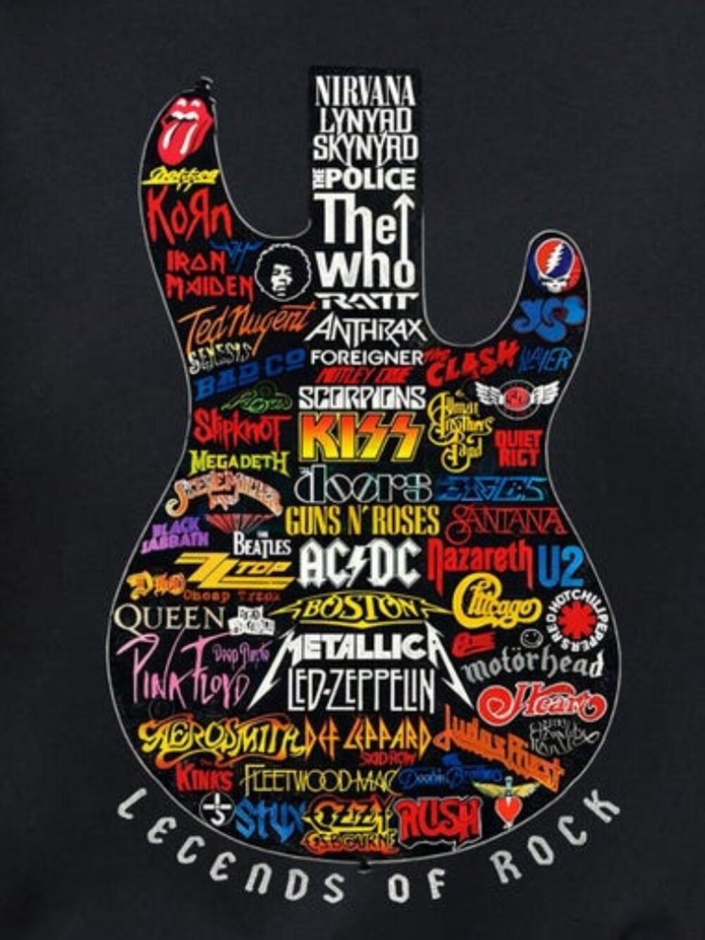 Legends of Rock T-Shirt Vintage Guitar Graphic Tee for Music Lovers 273 - Picture 2 of 5